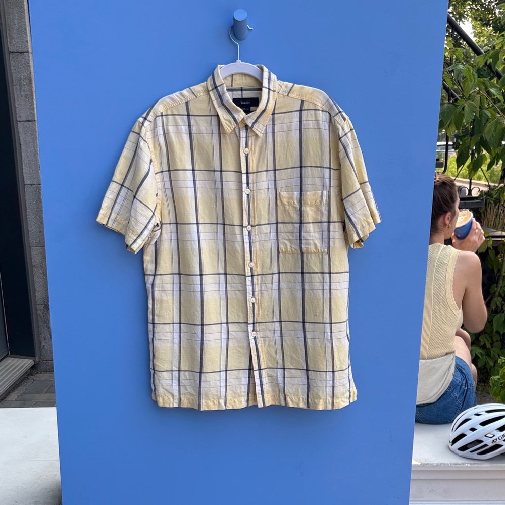 Yellow Plaid Men's Shirt